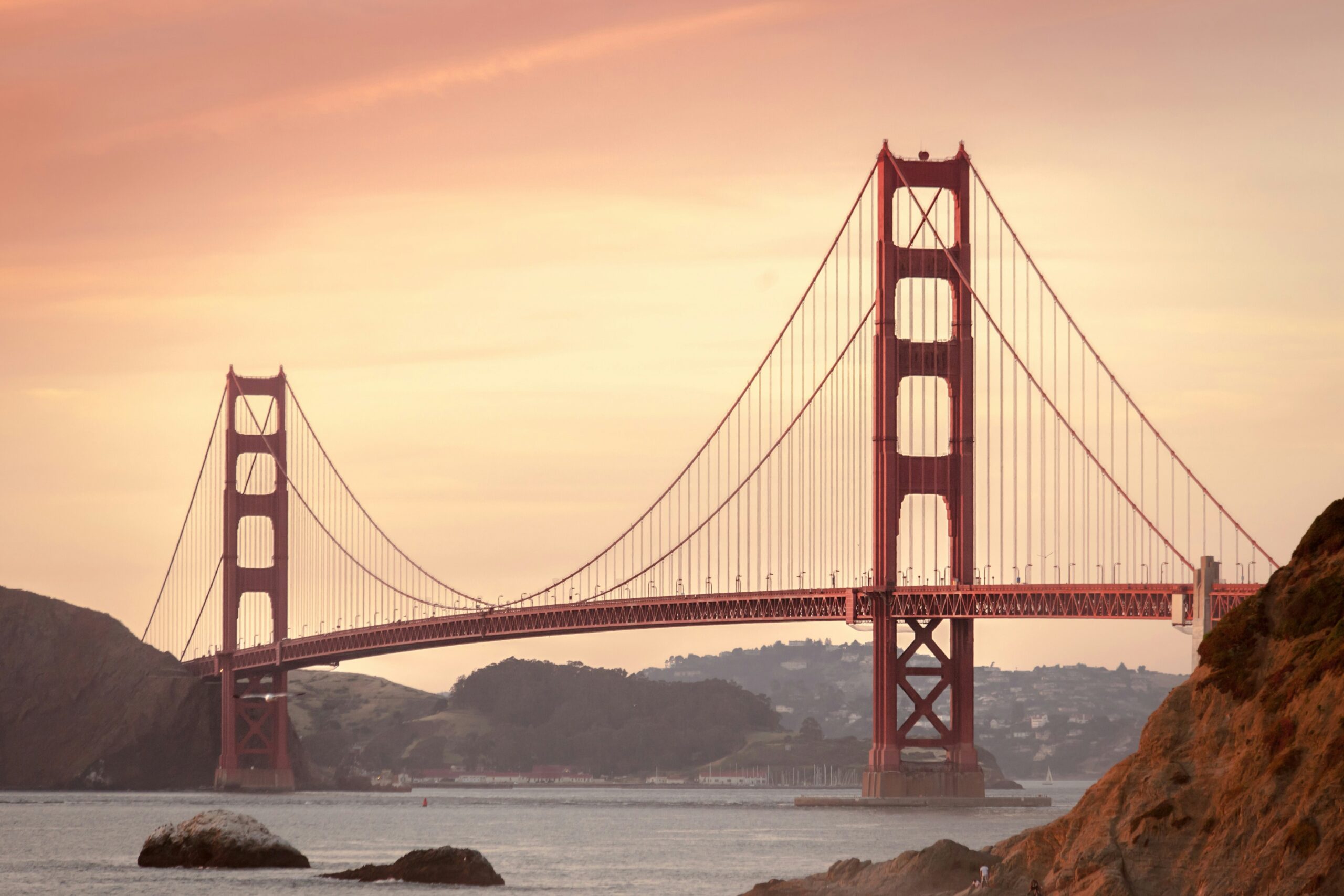 sunset view of the golden gate